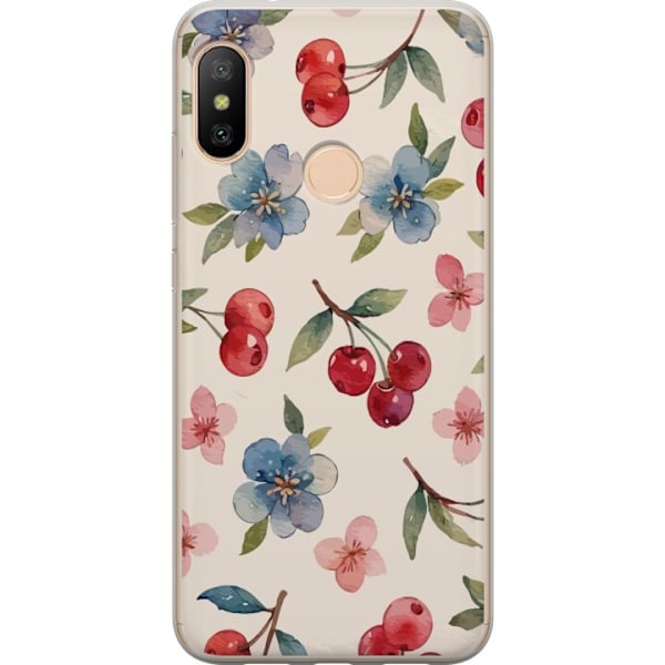 Xiaomi Redmi 6 Pro Genomskinligt Skal Bär & Blommor – möns