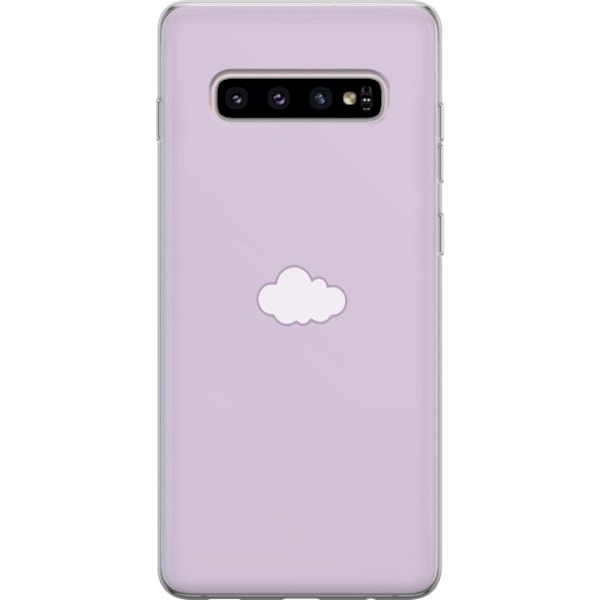 Samsung Galaxy S10+ Genomskinligt Skal Lila Moln – minimalistiskt moln på lila bakgrund