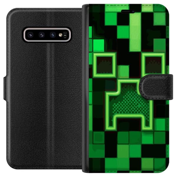 Kompatibelt Lommeboketui til Samsung Galaxy S10+ Minecraft