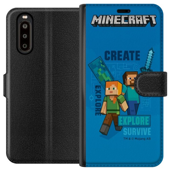 Sony Xperia 10 II Tegnebogsetui Minecraft Huler