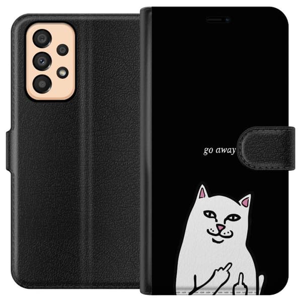 Kompatibelt Plånboksfodral till Samsung Galaxy A33 5G Meme! Katt