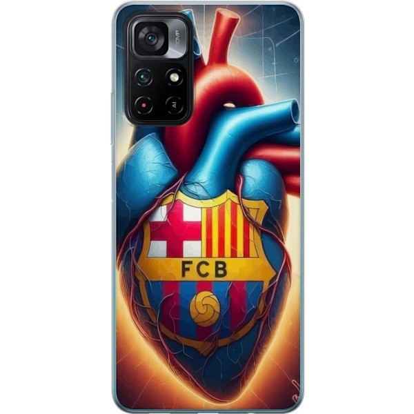 Xiaomi Poco M4 Pro 5G Gennemsigtig cover FCB Hjerte