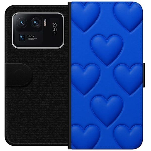 Xiaomi Mi 11 Ultra Lommeboketui Blå Hjerter