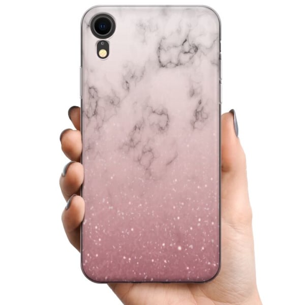 Apple iPhone XR TPU Mobildeksel Myk rosa marmor