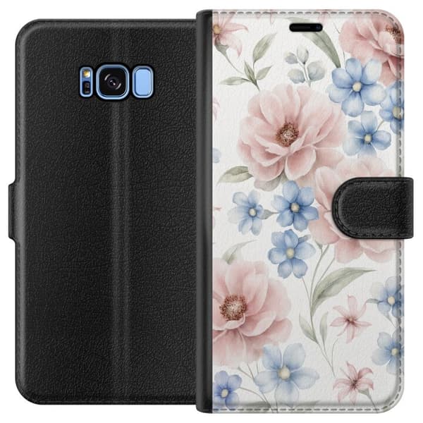 Kompatibel Tegnebogsetui til Samsung Galaxy S8 Romantiske blomster