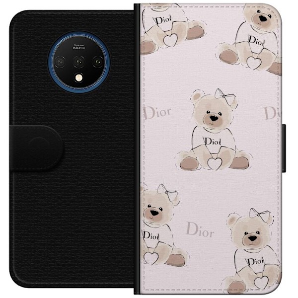OnePlus 7T Tegnebogsetui Teddy Dior Vibes - luksuriøs bamse i