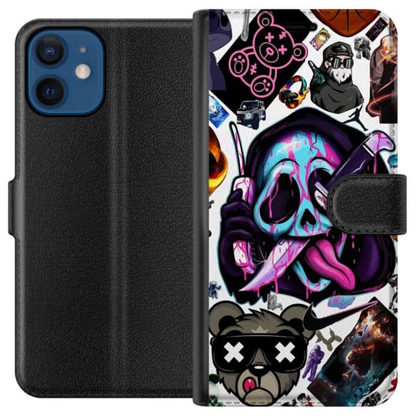 Kompatibelt Plånboksfodral till Apple iPhone 12 mini Stickers