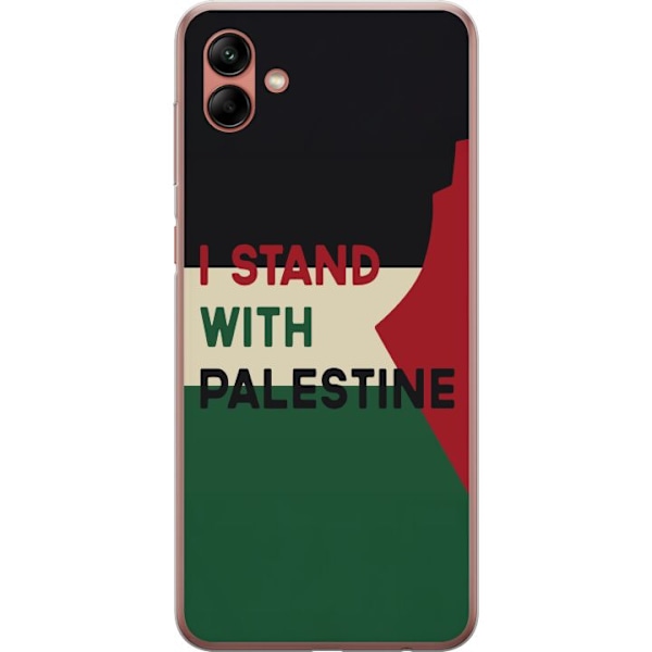 Samsung Galaxy A04 Genomskinligt Skal Stand with Palestine – solidaritetsdesign med starkt budskap