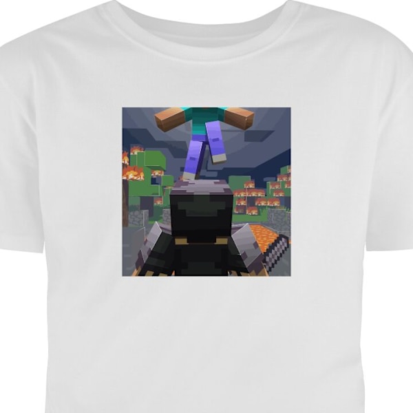 Barn-T-shirt | Bekväm T-shirt för Barn Minecraft vit 9-11 År