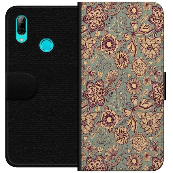 Huawei P smart 2019 Lompakkokotelo Vintage Kukat