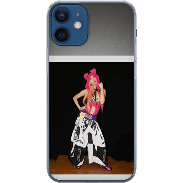 Kompatibelt Mobilskal till Apple iPhone 12 mini KATSEYE rosa modeporträtt svart
