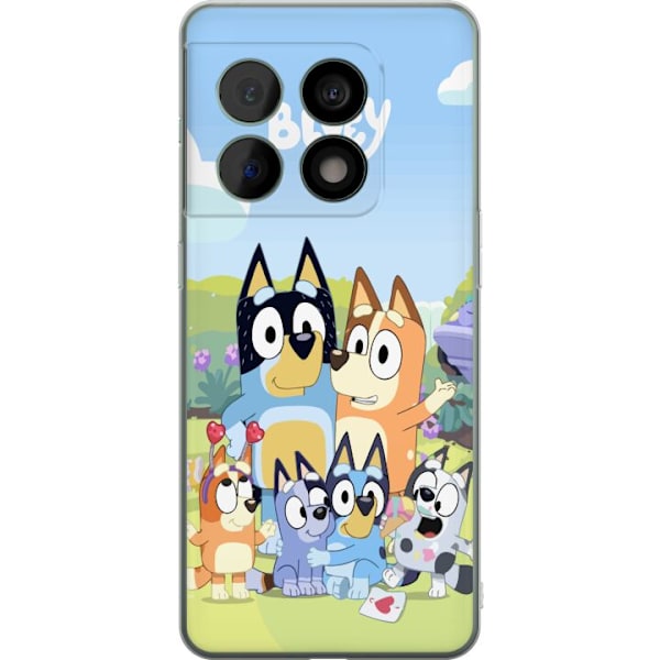 OnePlus 10 Pro Genomskinligt Skal Bluey mobilskal med hela familjen i färgglad design