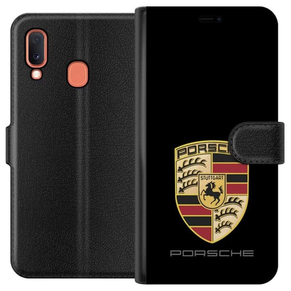 Kompatibelt Plånboksfodral till Samsung Galaxy A20e Porsche