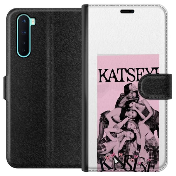 Kompatibel Tegnebogsetui til OnePlus Nord kattøje pink