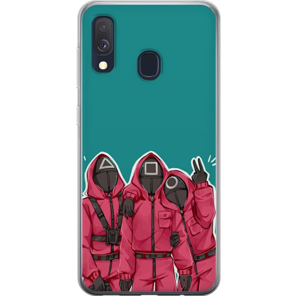 Samsung Galaxy A40 Läpinäkyvä kuori Squid Game Hahmot Graafinen Suunnittelu Sarjakuvasarjan Hahmot Suosittu TV-Teema Aasialainen Tyyli Jännittäv