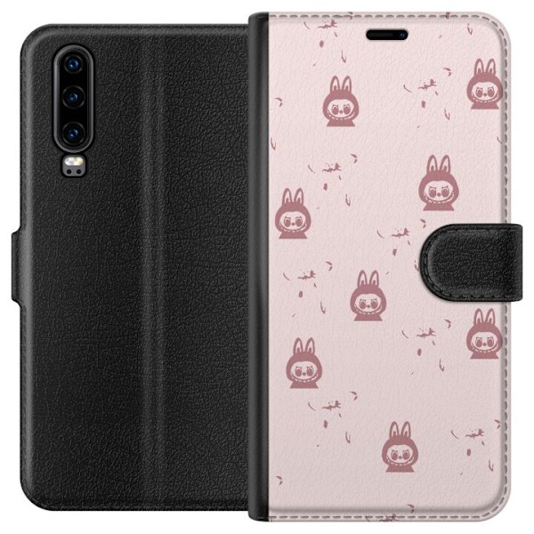 Huawei P30 Tegnebogsetui Labubu Neon Pop - Neonfarvet pop art