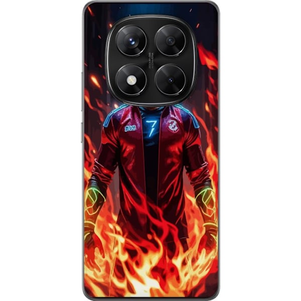 Xiaomi Redmi Note 14 Pro Gennemsigtig cover Ronaldo Inferno - fodboldhelt i flammer