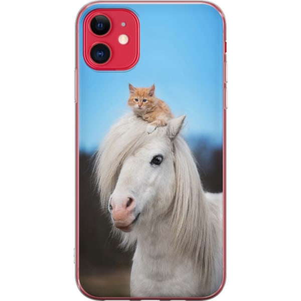 Apple iPhone 11 Genomskinligt Skal Katt och Häst