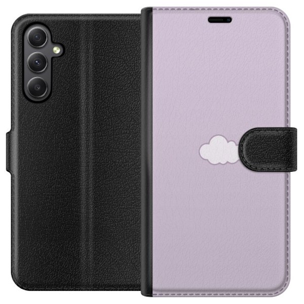 Samsung Galaxy A24 4G Lompakkokotelo Lila Pilvi - minimalistinen pilvi lila taustalla
