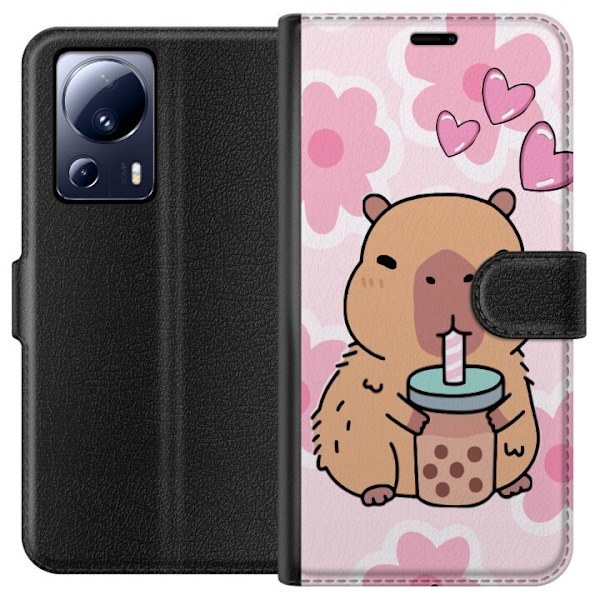 Xiaomi 13 Lite Plånboksfodral Kawaii Capybara Hjärtan Anime
