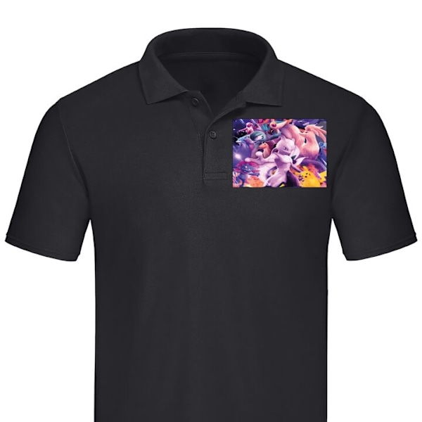 Poloshirt til Voksen | Elegant Poloshirt Pokemon Sort Lille