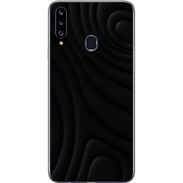 Samsung Galaxy A20s Gjennomsiktig deksel Svarte Bølger