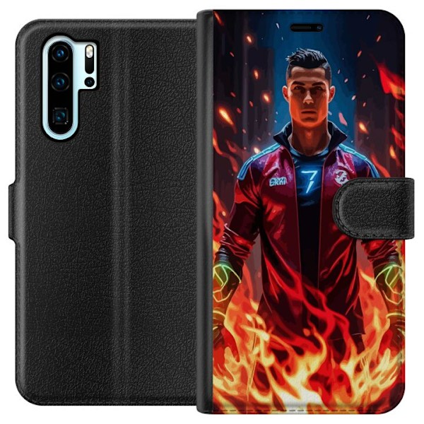 Huawei P30 Pro Tegnebogsetui Ronaldo Inferno - fodboldhelt i flammer