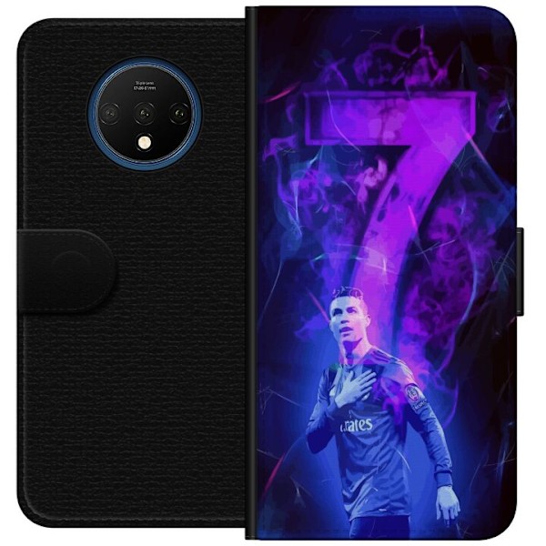 OnePlus 7T Tegnebogsetui Ronaldo 7 - Fodboldlegende i Handling