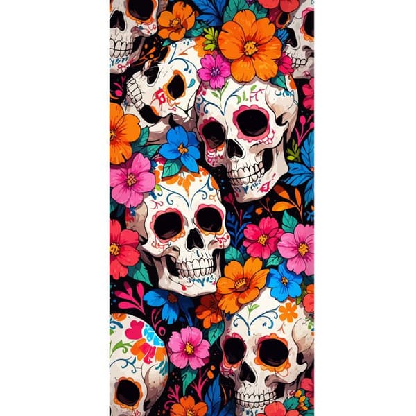 Kompatibelt Plånboksfodral till Apple iPhone 13 Pro Sugar Skull Pattern med Färgglada Blommor Mexikansk Stil