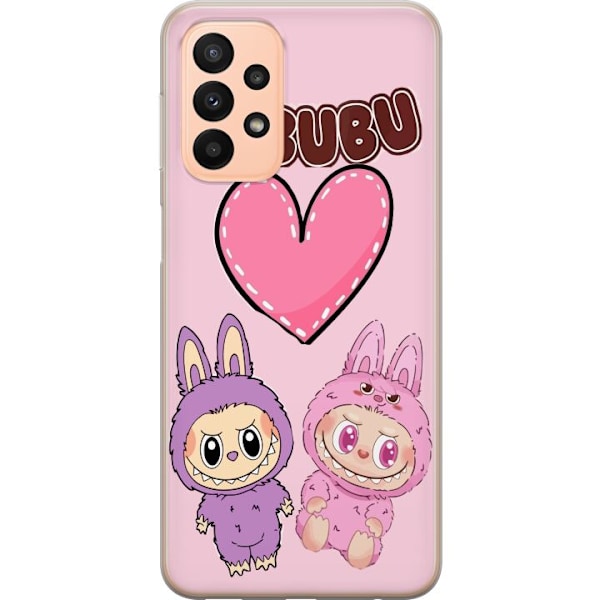 Samsung Galaxy A23 5G Gennemsigtig cover Labubu Pink Monster