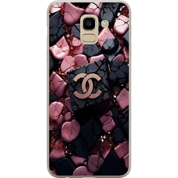 Samsung Galaxy J6 Gennemsigtig cover Chanel Sort og Lyserød