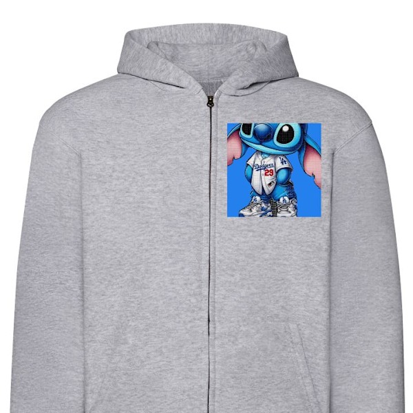 Zip-Hettegenser | Hettegenser med Glidelås for Voksne Stitch grå M