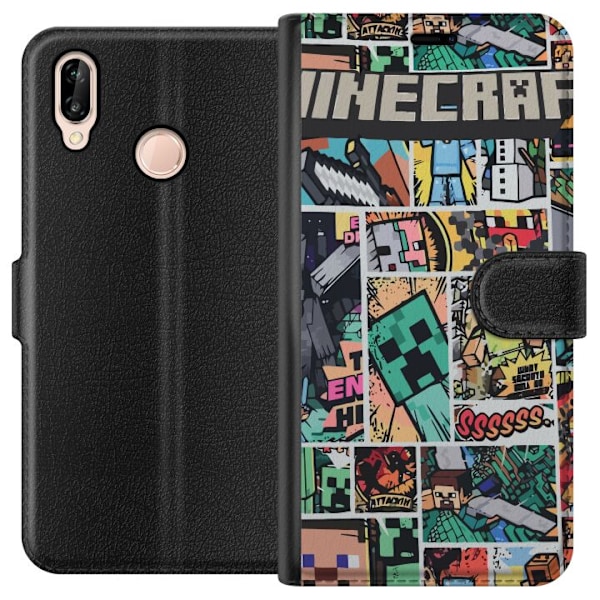 Huawei P20 lite Plånboksfodral Minecraft Art