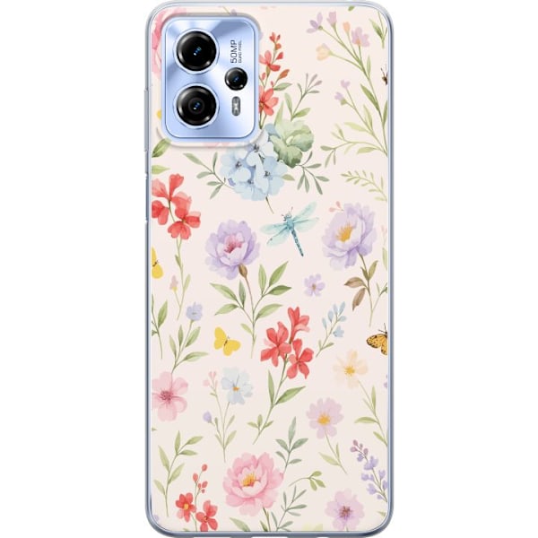 Motorola Moto G13 Genomskinligt Skal Blommor