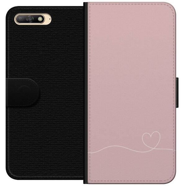 Huawei Y6 (2018) Lommeboketui Rosa Hjärna Design