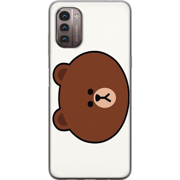 Nokia G21 Läpinäkyvä kuori line friends brown