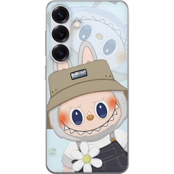 Samsung Galaxy S25 Genomskinligt Skal Labubu med hatt – Pop Mart-figur Mr. Butcher i retro stil med karaktär