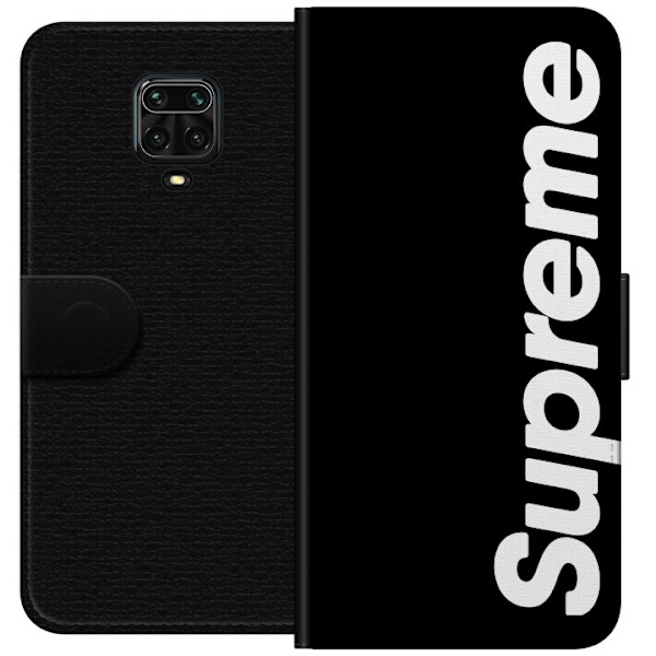 Xiaomi Redmi Note 9 Pro Plånboksfodral Supreme Svart Vit Streetwear Design Klassisk Modeikon Trend Urban Stil Grafiskt Motiv Populär