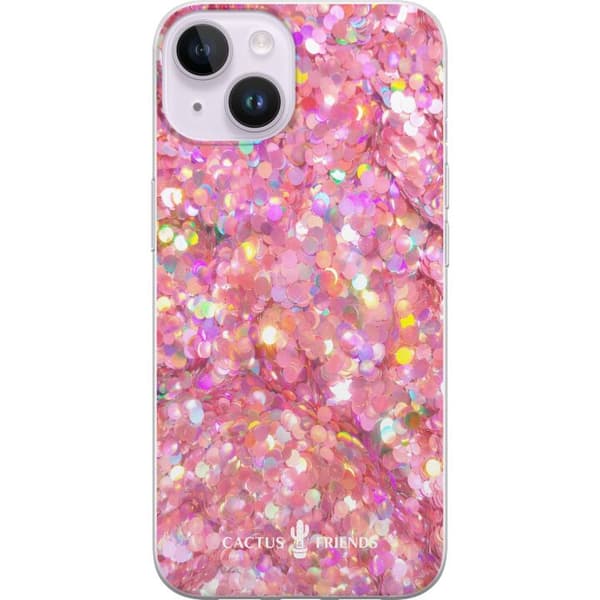 Kompatibelt Mobildeksel til Apple iPhone 14 Kaktus og venner – rosa glitter