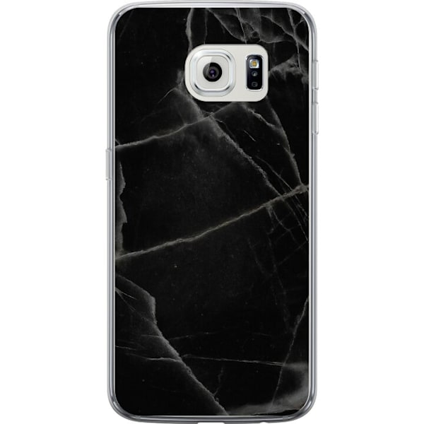 Samsung Galaxy S6 edge Genomskinligt Skal Svart marmor