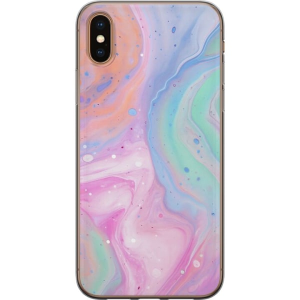 Apple iPhone XS Max Genomskinligt Skal Pastellmarmor
