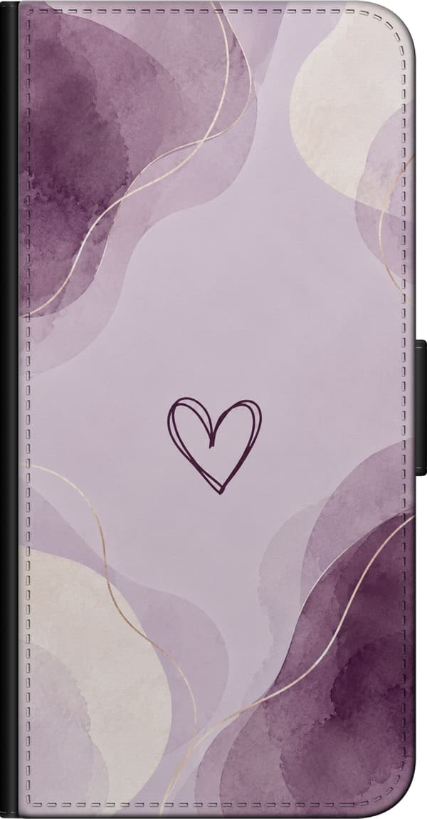 Kompatibelt Lommeboketui til Xiaomi Redmi Note 9 Pro Lavendelhjerte lila