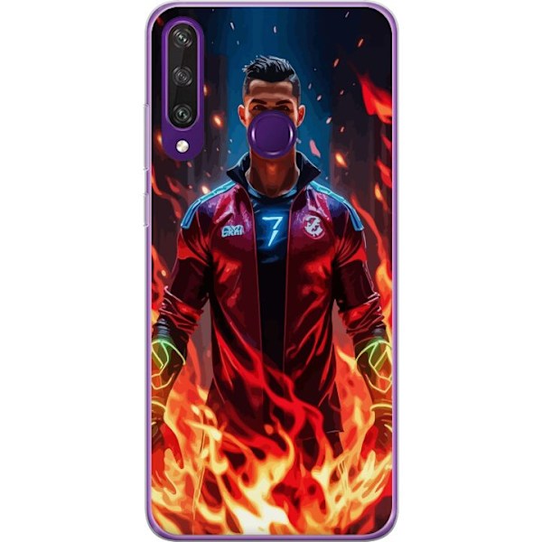 Huawei Y6p Genomskinligt Skal Ronaldo Inferno – fotbollshjälte i eldflammor