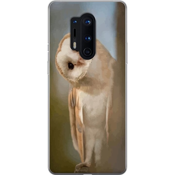 OnePlus 8 Pro Gjennomsiktig deksel Uggla Nysgjerrig Blikk Fuglemotiv Skog Natur Grafisk Design Populært Motiv Dyr Tema Dekorasjon