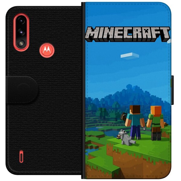 Motorola Moto E7 Power Lompakkokotelo Minecraft Key Art