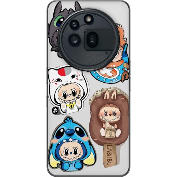 Nothing Phone (3a) Pro Läpinäkyvä kuori Labubu hahmokokoelm