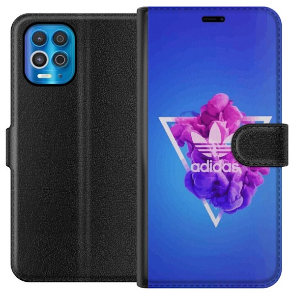 Motorola Edge S Plånboksfodral Adidas-inspirerad blå design – sportigt motiv med retrovibe i blå toner