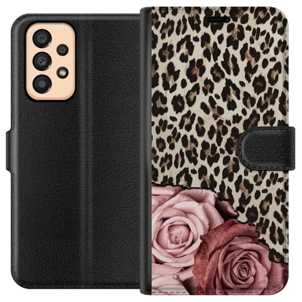 Kompatibelt Plånboksfodral till Samsung Galaxy A33 5G Leopardrosor
