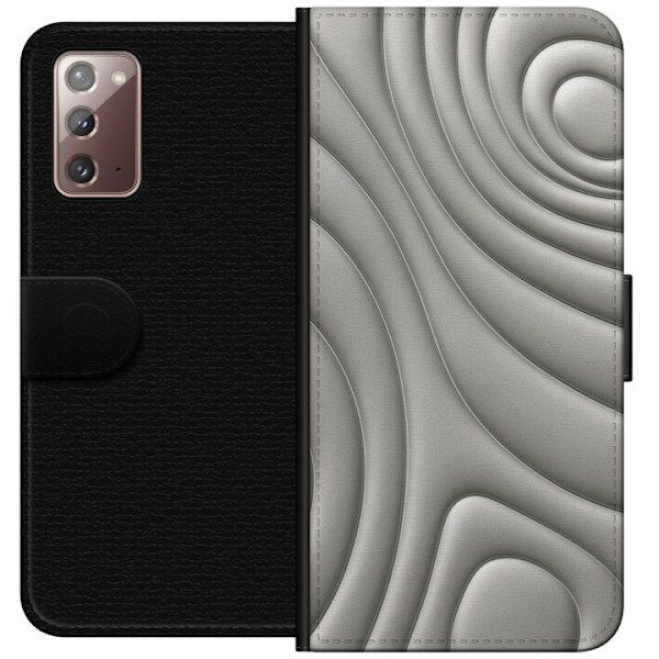 Samsung Galaxy Note20 Plånboksfodral Silver Waves