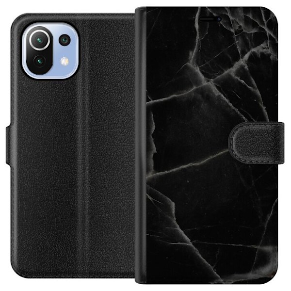 Xiaomi Mi 11 Lite Tegnebogsetui Sort marmor